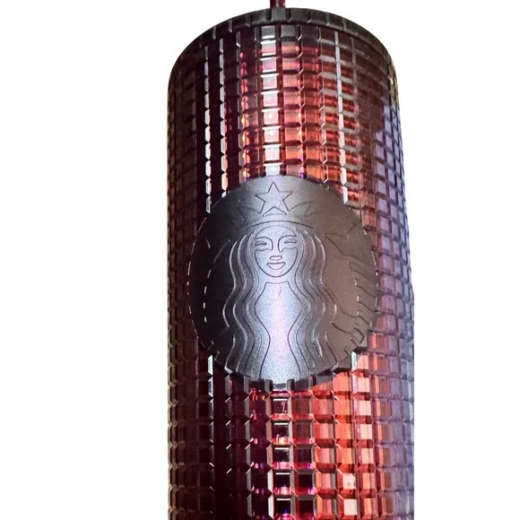 Starbucks Red Grid Studded 24oz Tumbler with Straw New - Picture 2 of 4